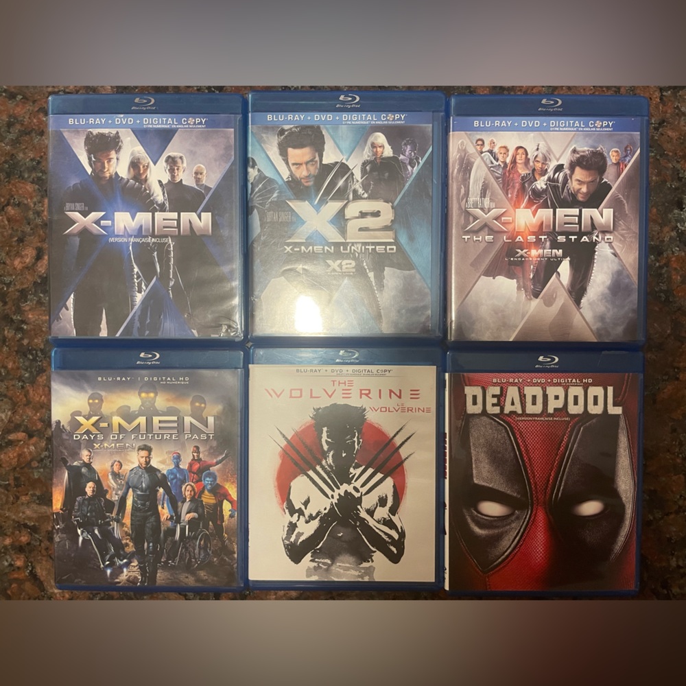 Xmen, Wolverine + deadpool blu-ray collection